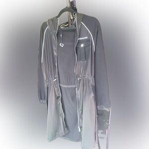 RARE Maniere De Voir Black Hooded Drawstring Trench Coat